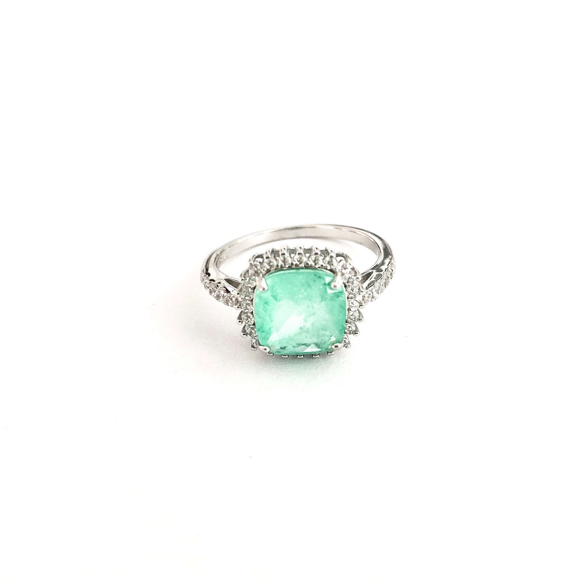 Paraiba Tourmaline Taş Kare İthal Yüzük