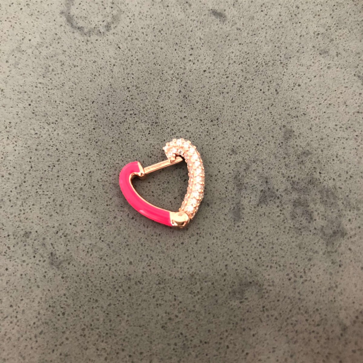 Pembe Kalp Küçük Boy İthal Küpe