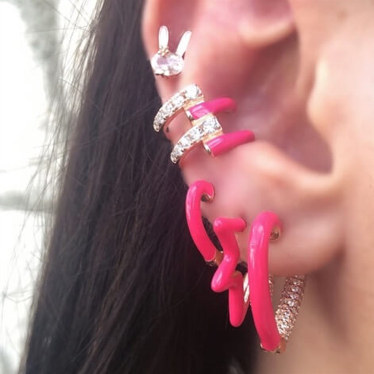 Pembe Kalp Küçük Boy İthal Küpe
