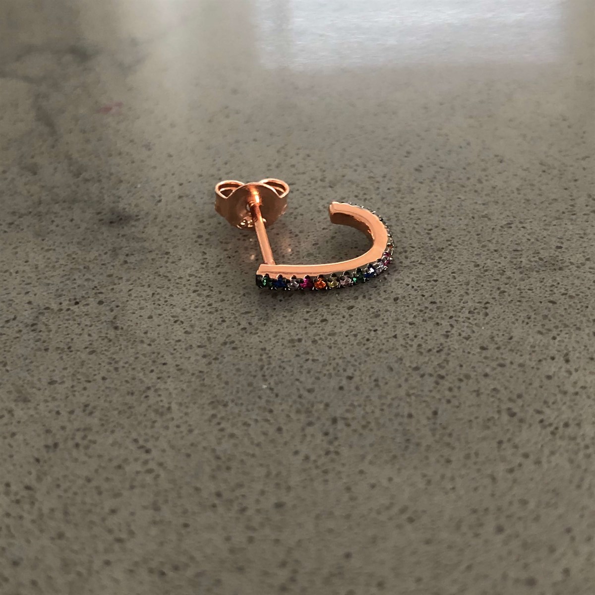 Renkli Taş Mini İthal Küpe