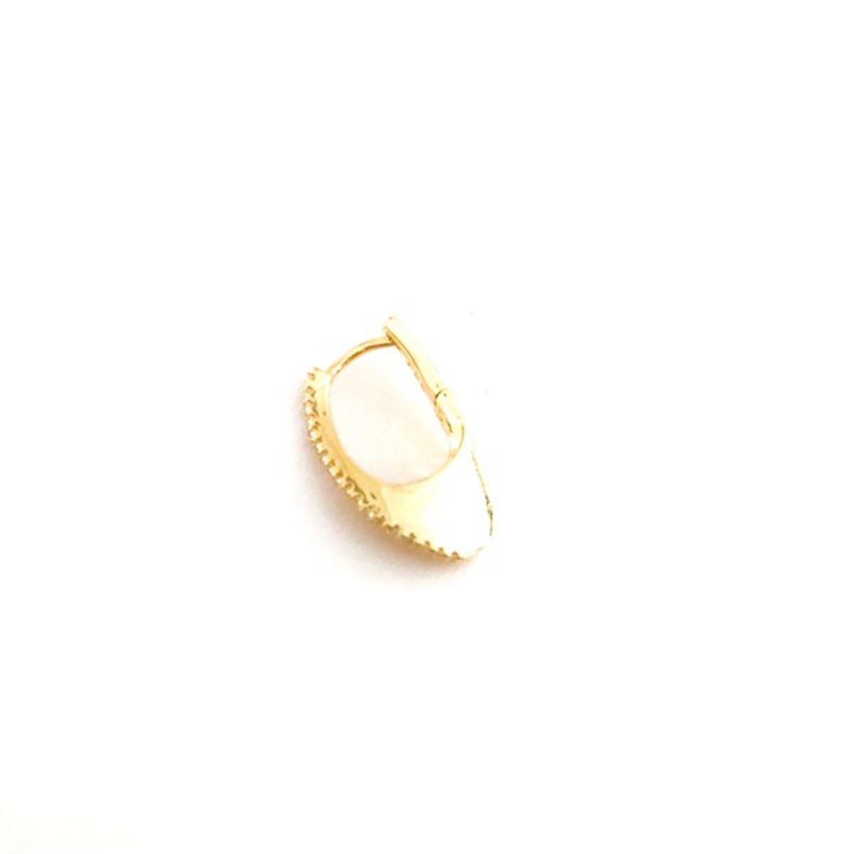 Taşlı Zigzag Oval İthal Küpe