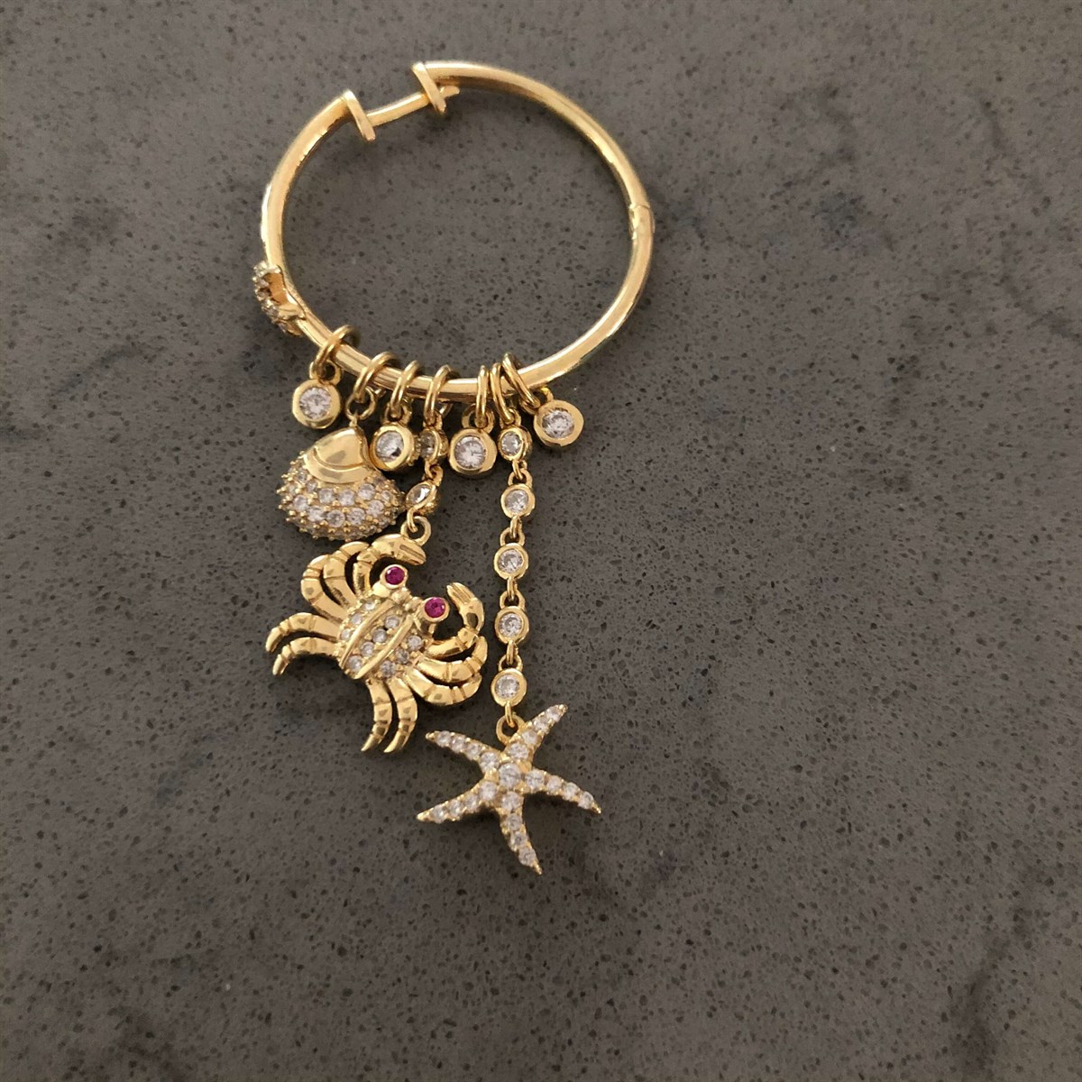 Yengeç Çoklu Figür İthal Küpe