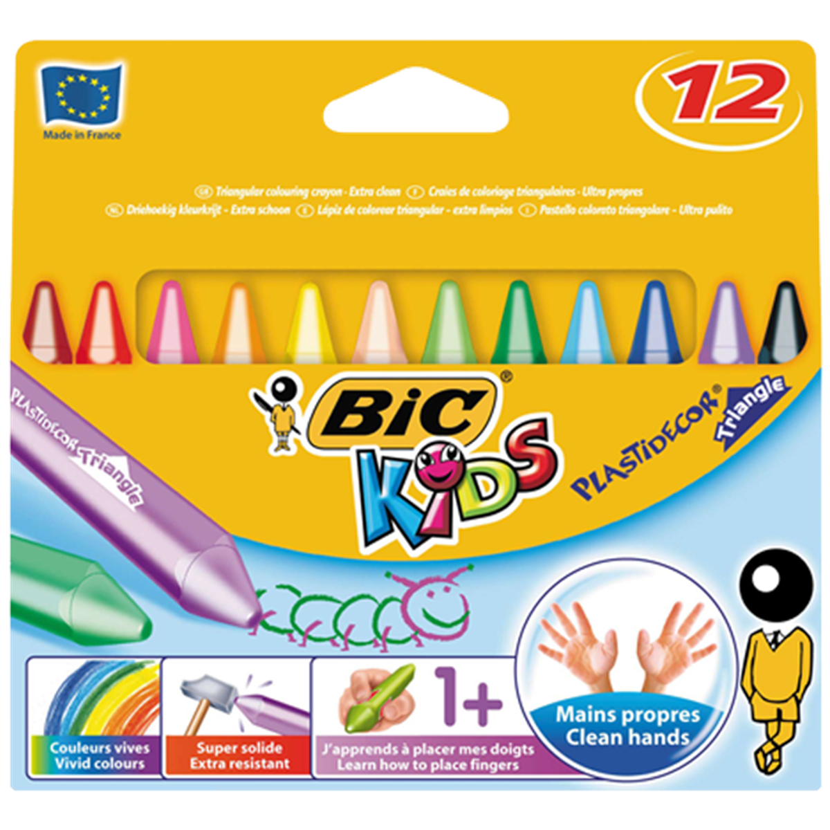 Bic Pastel Boya Plastidecor Karton Kutu Üçgen 12 Lİ