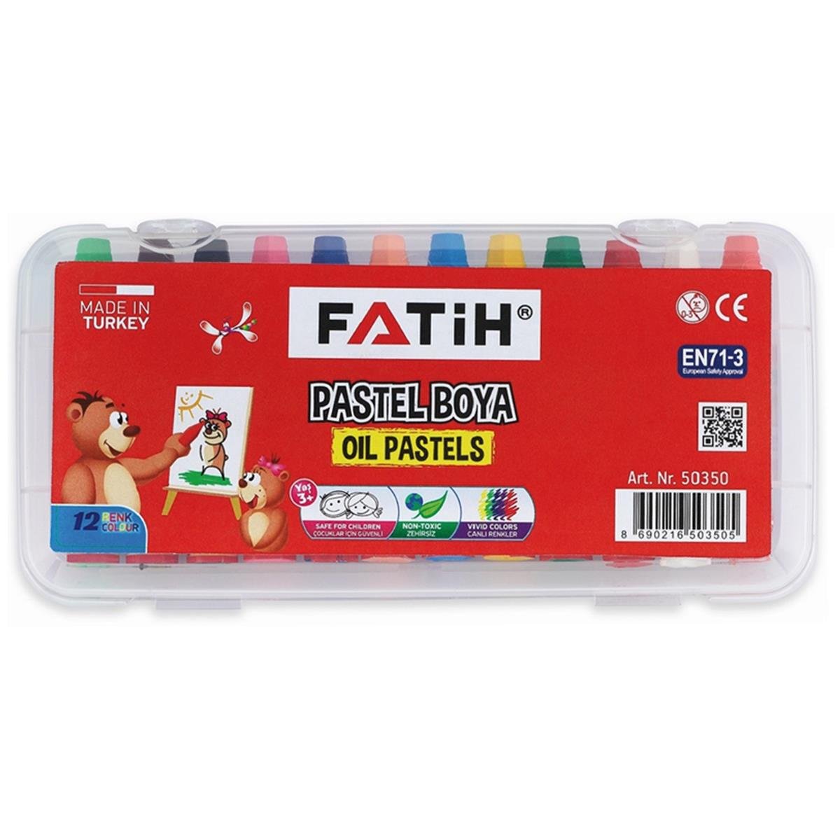 Fatih Pastel Boya 12 Renk Çantalı