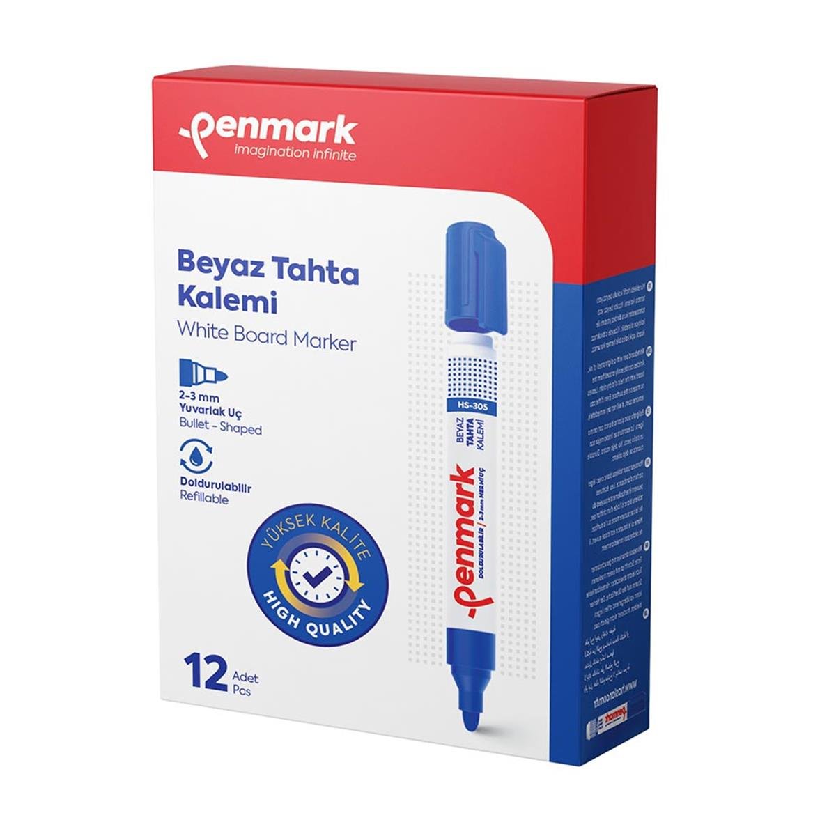 Penmark HS-1100-03 Ecoplus Beyaz Tahta Kalemi Mavi