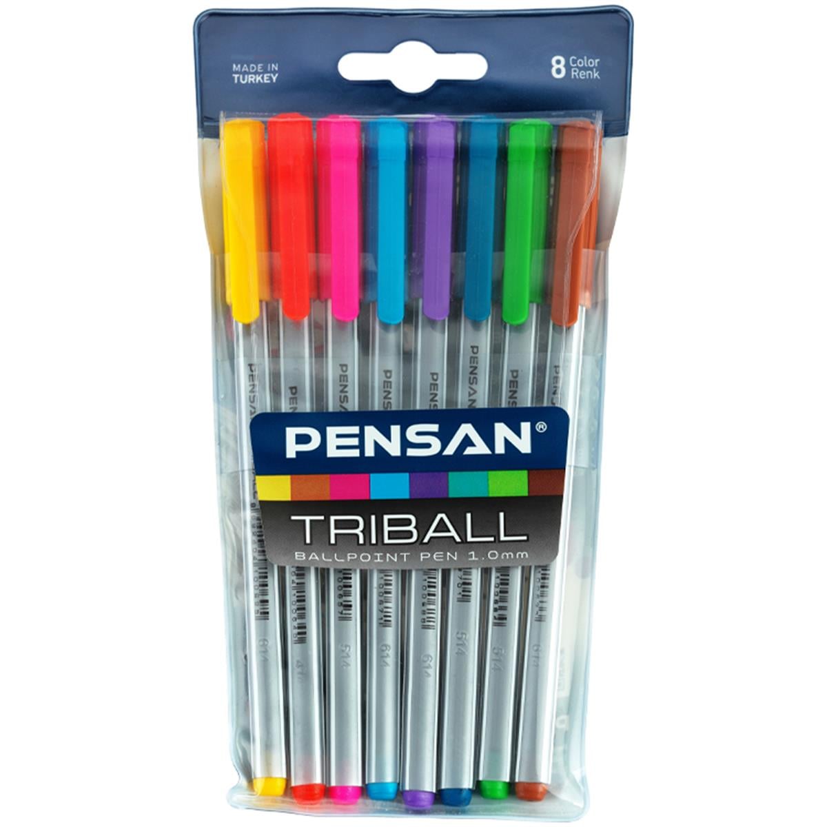 Pensan Triball Tükenmez Kalem Renkli 8 li Set
