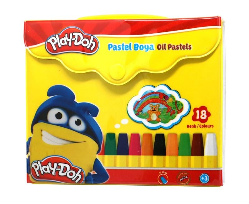 Play-Doh 18 Renk Pastel Boya Çantalı