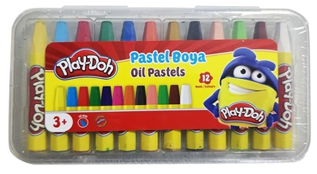Play-Doh Pastel Boya 12 Renk Şeffaf Pvc