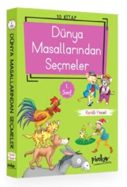 KolektifÇocuk Masal Kitapları1. Sınıf Dünya Masallarından Seçmeler Heceli Seti 10 Kitap Takım