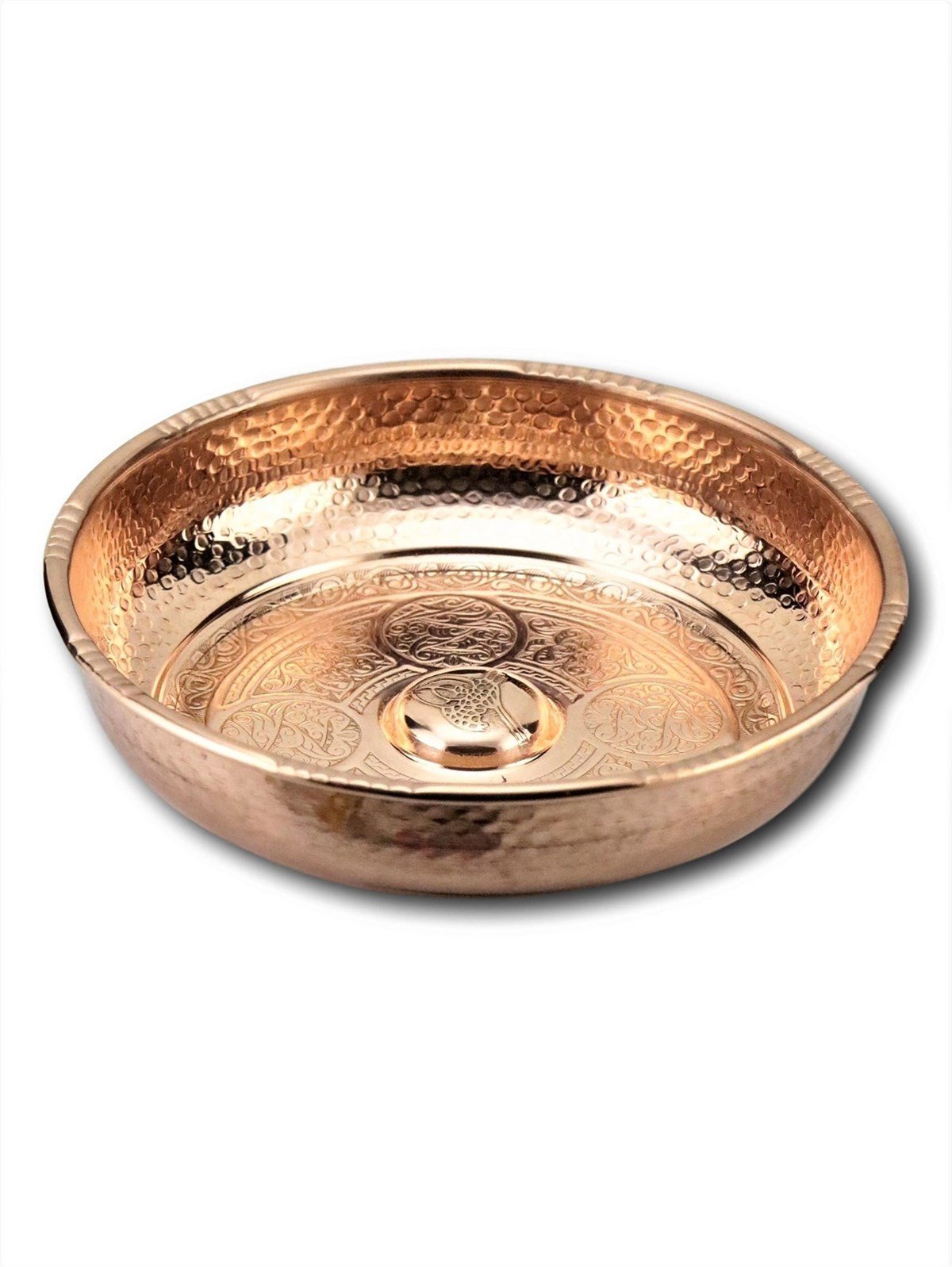 3 Adet Bakır İşlemeli Türk Hamam Tası 20 cm