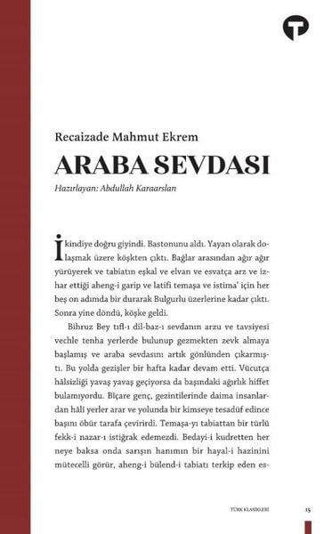 Recaizade Mahmut EkremTürkische RomaneAraba Sevdası