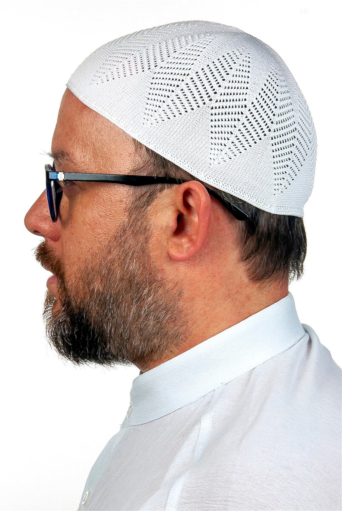 Berra Çelik Örme Dantel Namaz Takkesi Beyaz 1 Adet