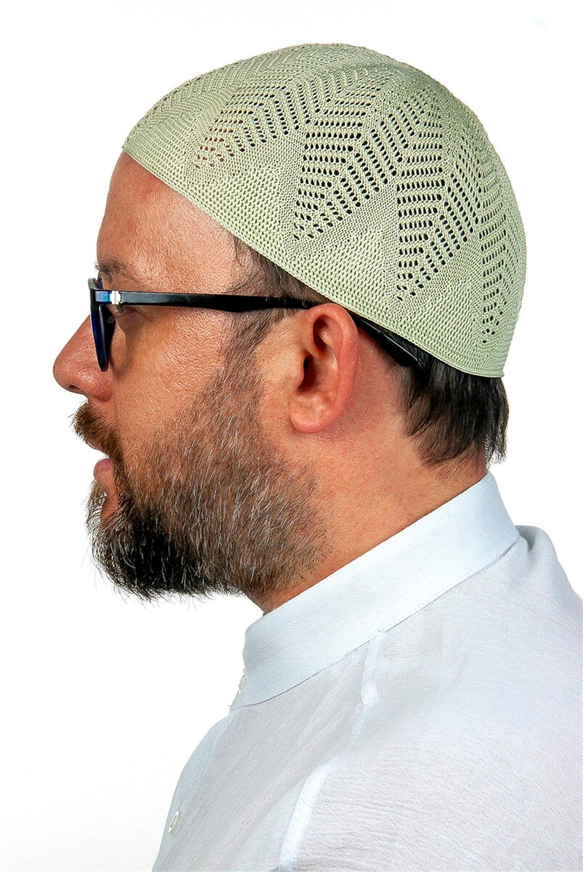 Berra Çelik Örme Dantel Namaz Takkesi F.Yeşili 1 Adet