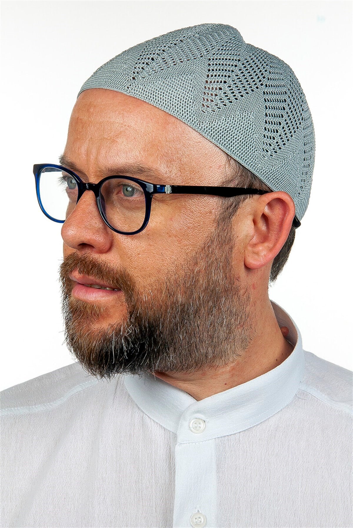 Berra Çelik Örme Dantel Namaz Takkesi Gri 1 Adet