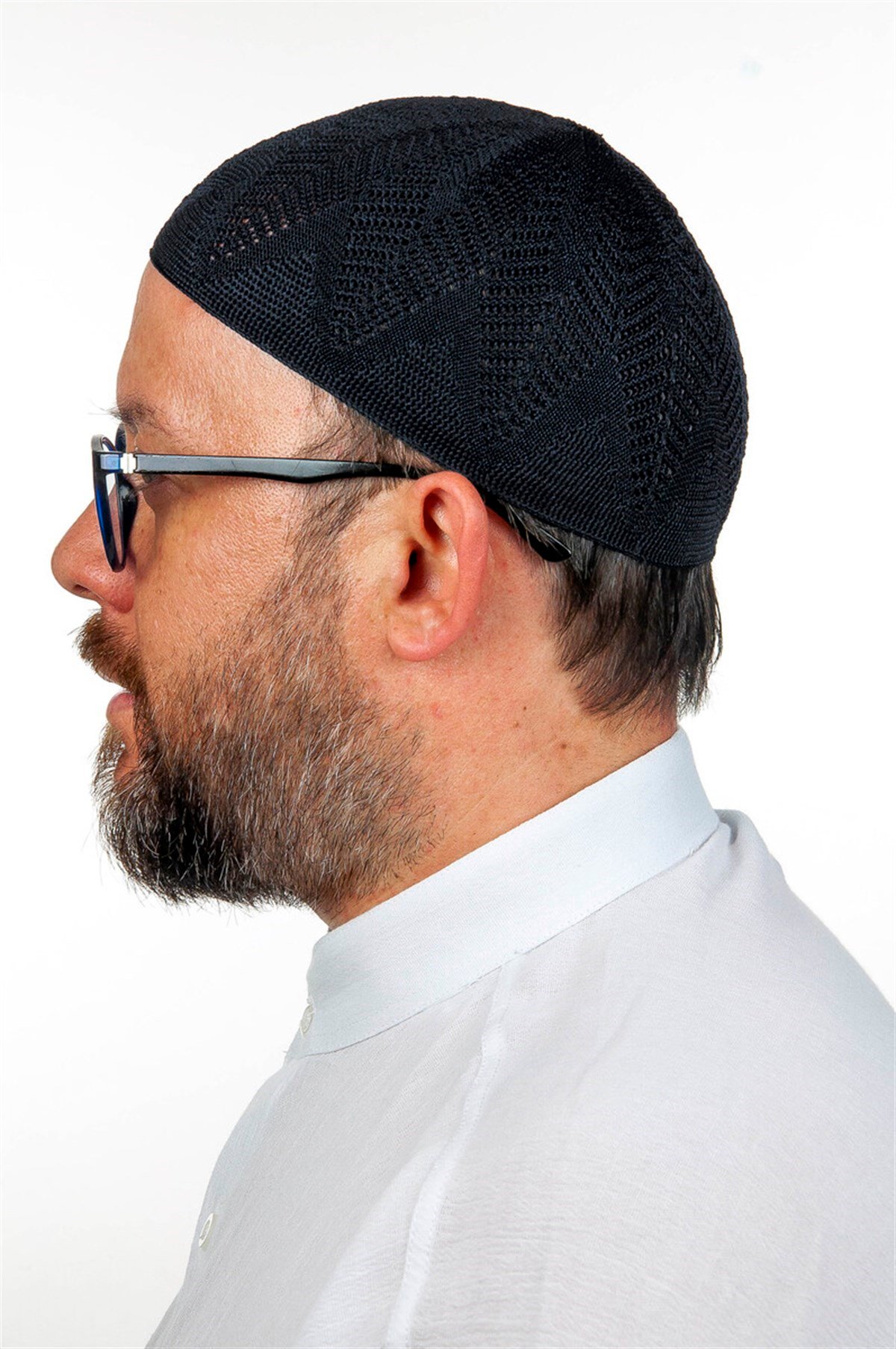 Berra Çelik Örme Dantel Namaz Takkesi Lacivert 1 Adet