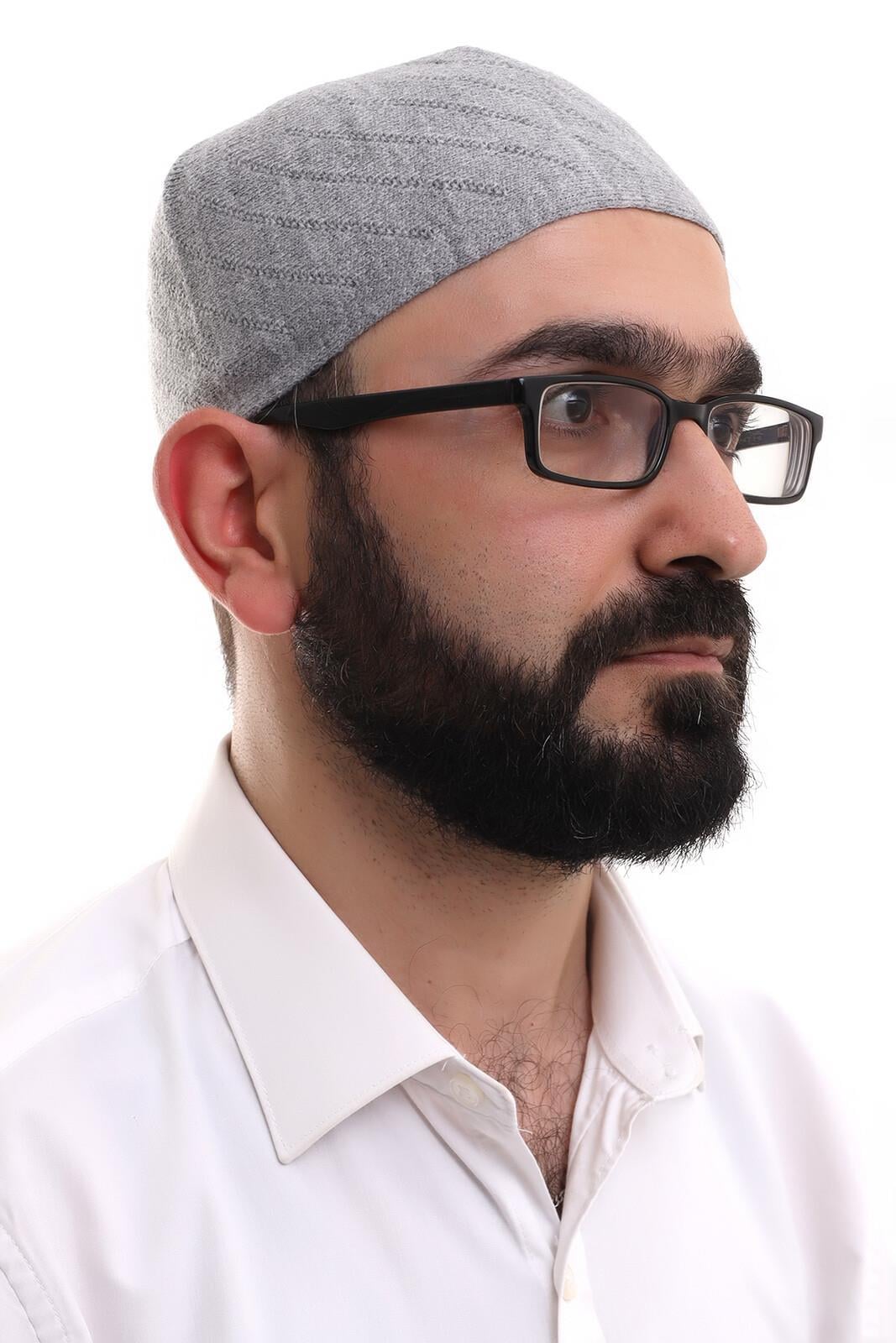 Çapraz Dokuma Takke - Gri