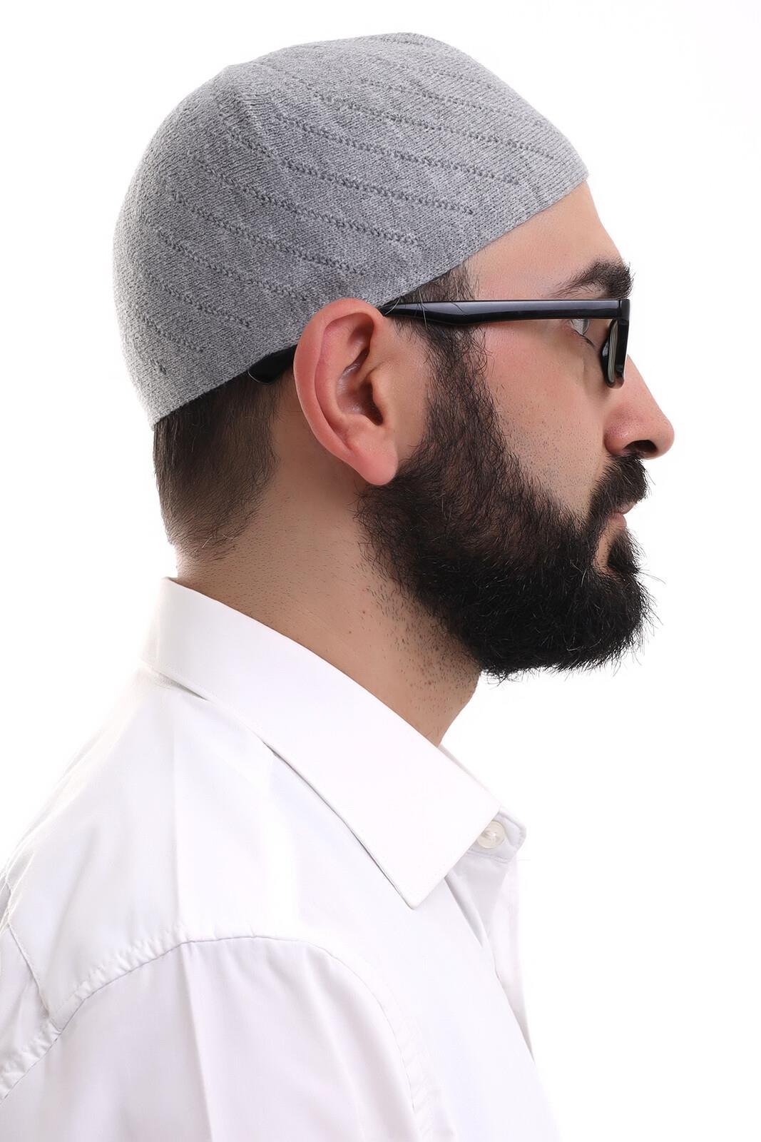 Çapraz Dokuma Takke - Gri