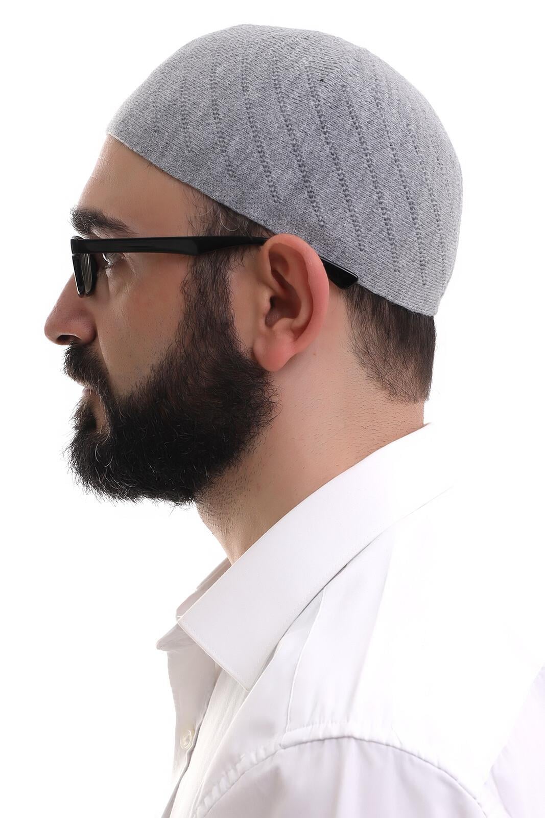 Çapraz Dokuma Takke - Gri