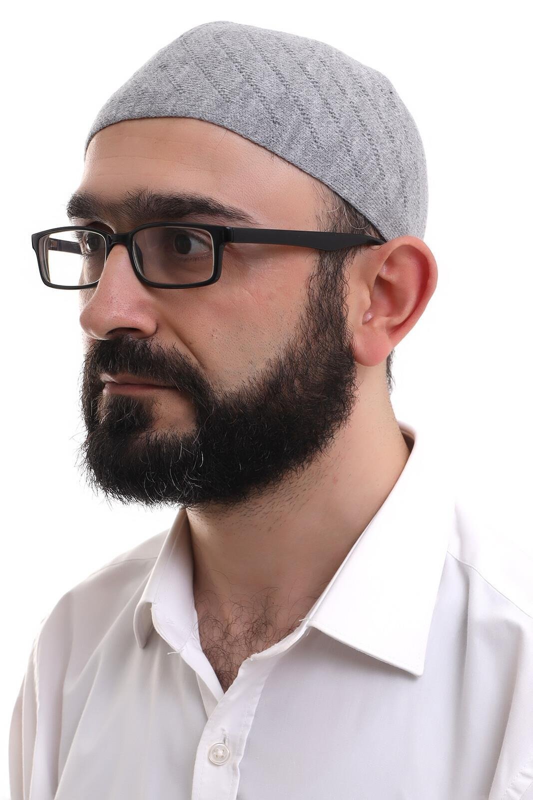 Çapraz Dokuma Takke - Gri