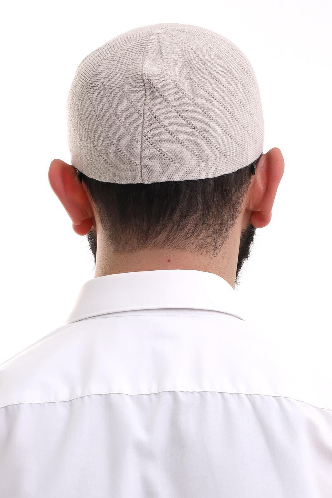 Çapraz Dokuma Takke - Krem