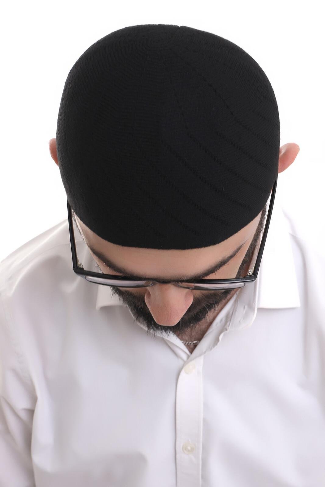 Çapraz Dokuma Takke - Siyah
