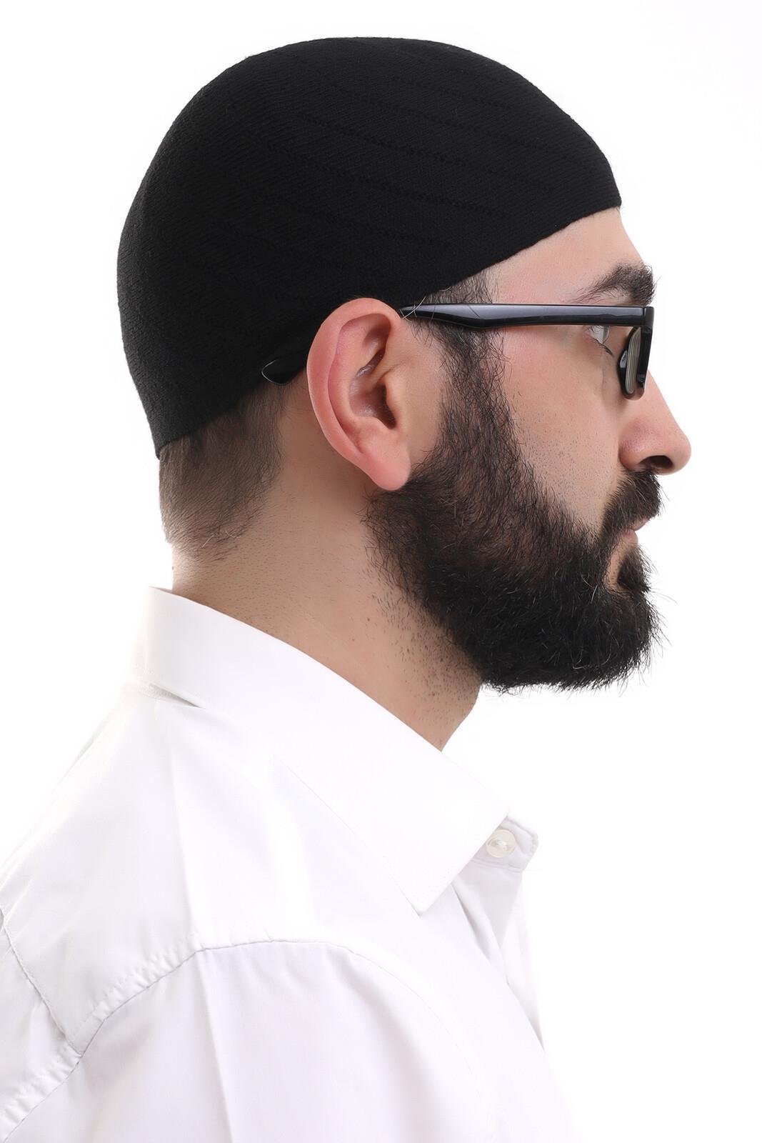 Çapraz Dokuma Takke - Siyah