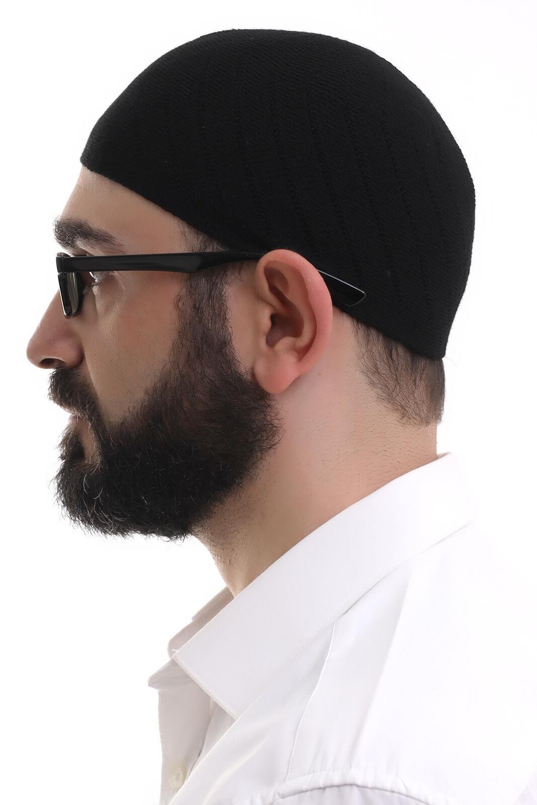 Çapraz Dokuma Takke - Siyah