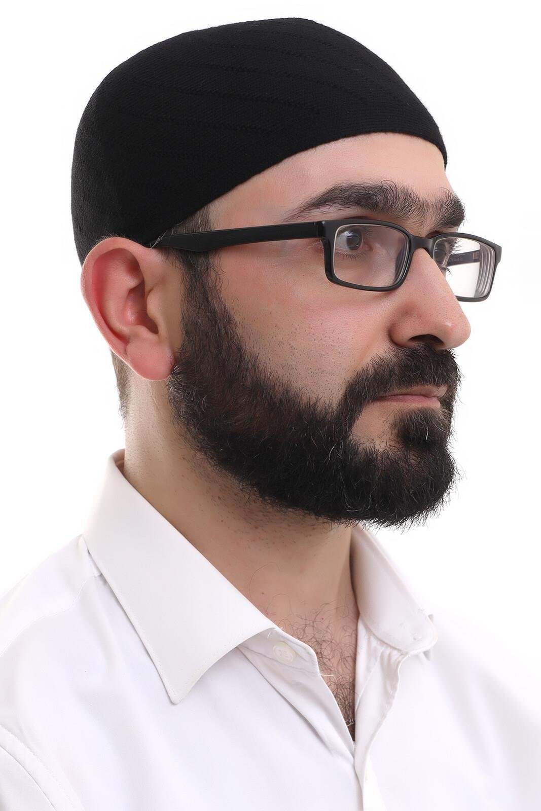 Çapraz Dokuma Takke - Siyah
