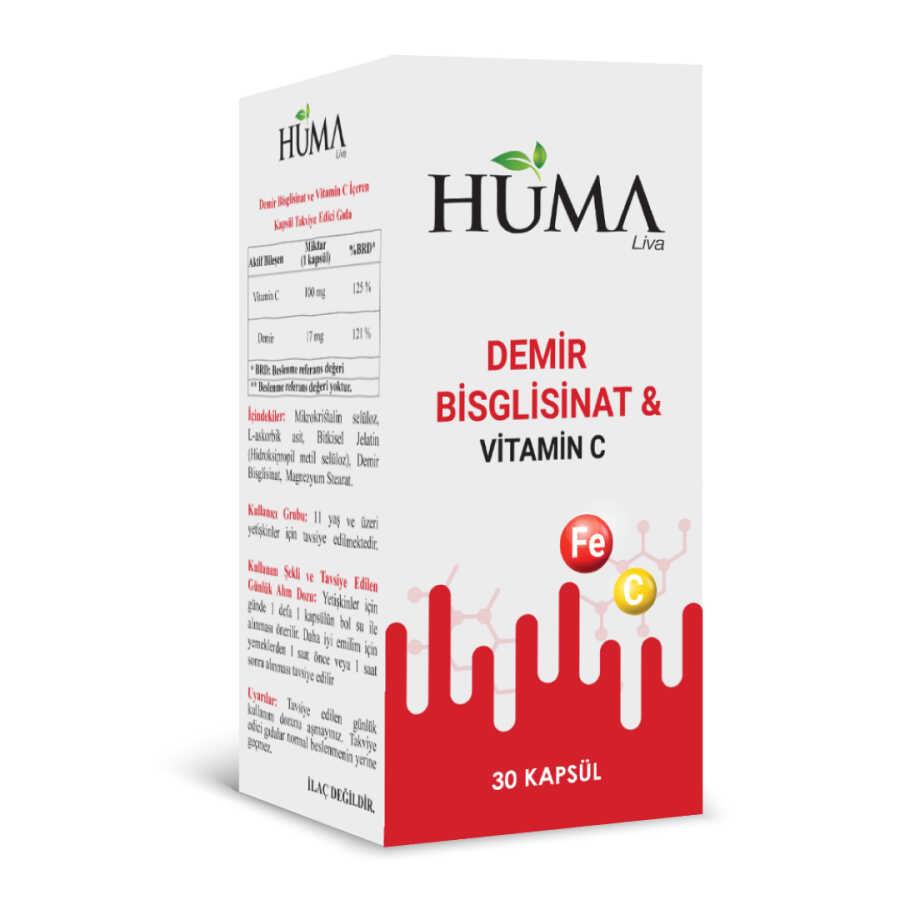 Demir Bisglisinat Vitamin C 30 kapsül