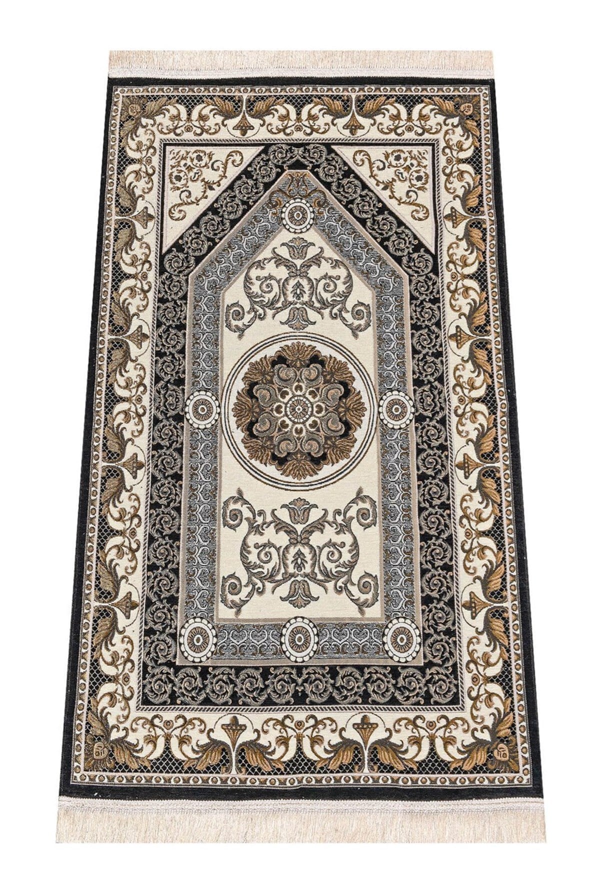 Desenli Şönil Seccade - Siyah