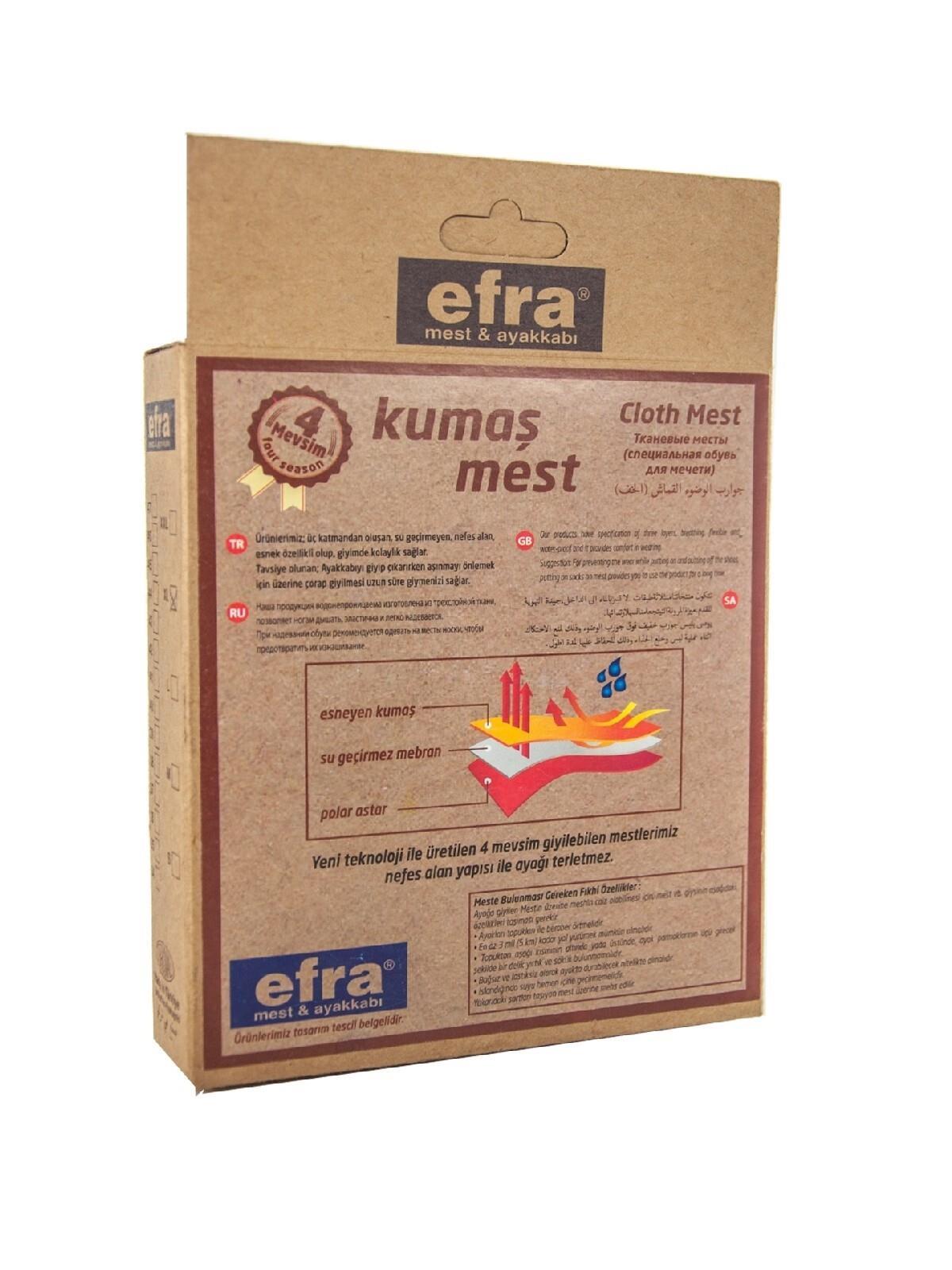 Efra Çift Tarafı Lastikli Termal Mest Siyah
