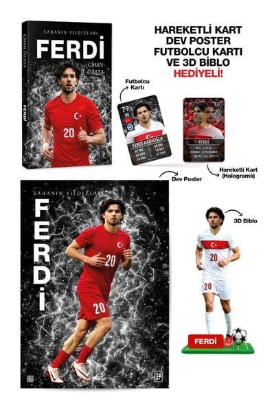 Cihan ÖzataÇocuk Gençlik RomanlarıFerdi - Sahanın Yıldızları - Hareketli Kart Dev Poster Futbolcu Kartı ve 3D Biblo Hediyeli!