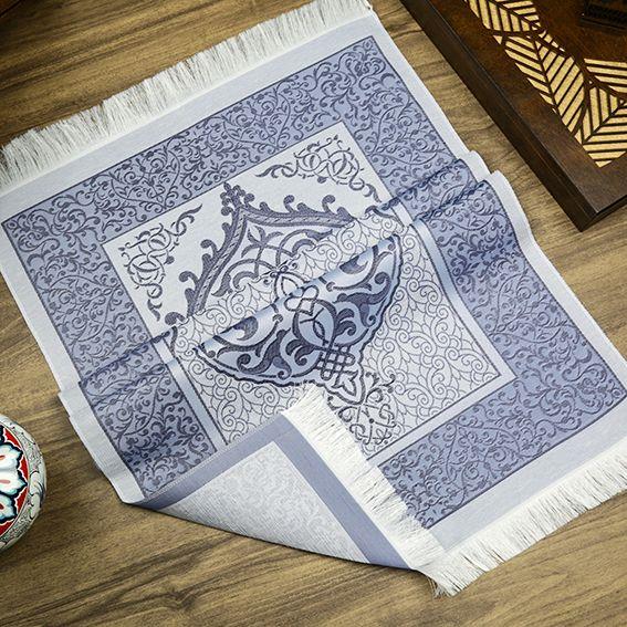 Hediyelik İpek Nur Tafta Seccade Bebek Mavisi 68x110 cm - 300 gr