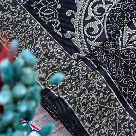 Hediyelik İpek Nur Tafta Seccade Koyu Siyah 68x110 cm - 300 gr