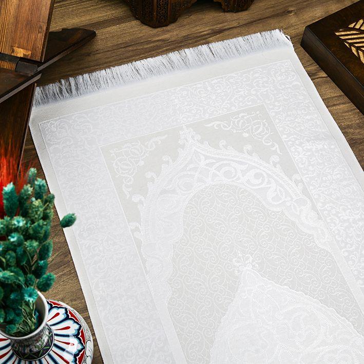 Hediyelik İpek Nur Tafta Seccade Krem 68x110 Cm - 300 Gr