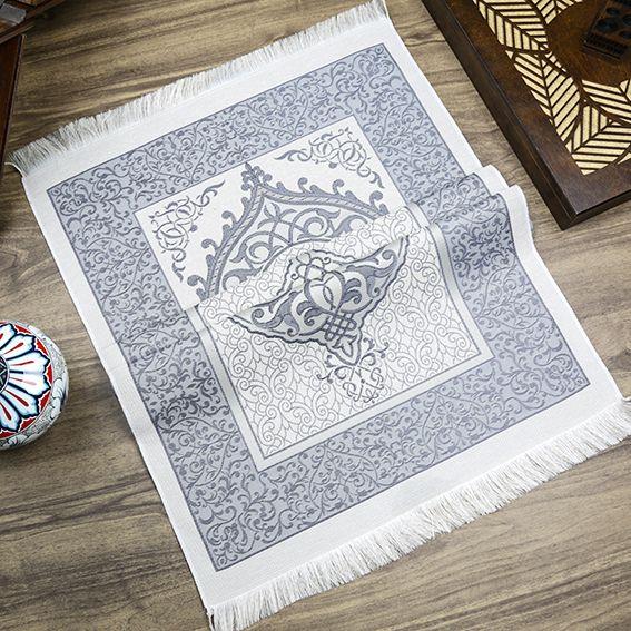 Hediyelik İpek Nur Tafta Seccade Lacivert 68x110 cm - 300 gr