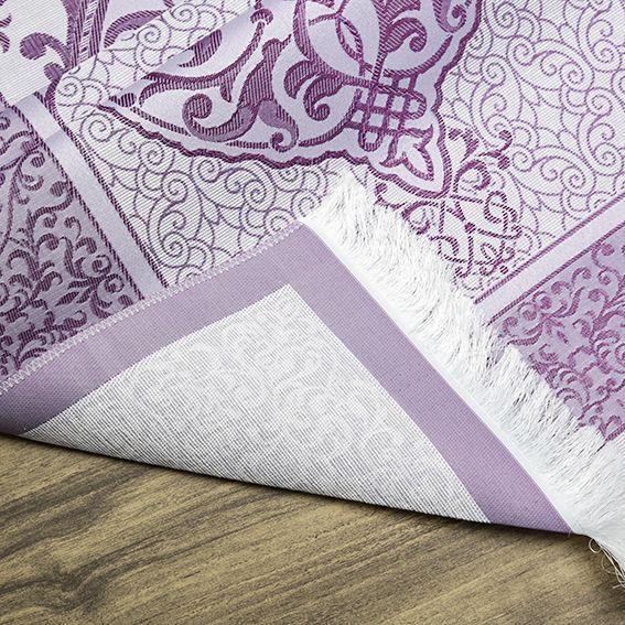 Hediyelik İpek Nur Tafta Seccade Mor 68x110 cm - 300 gr