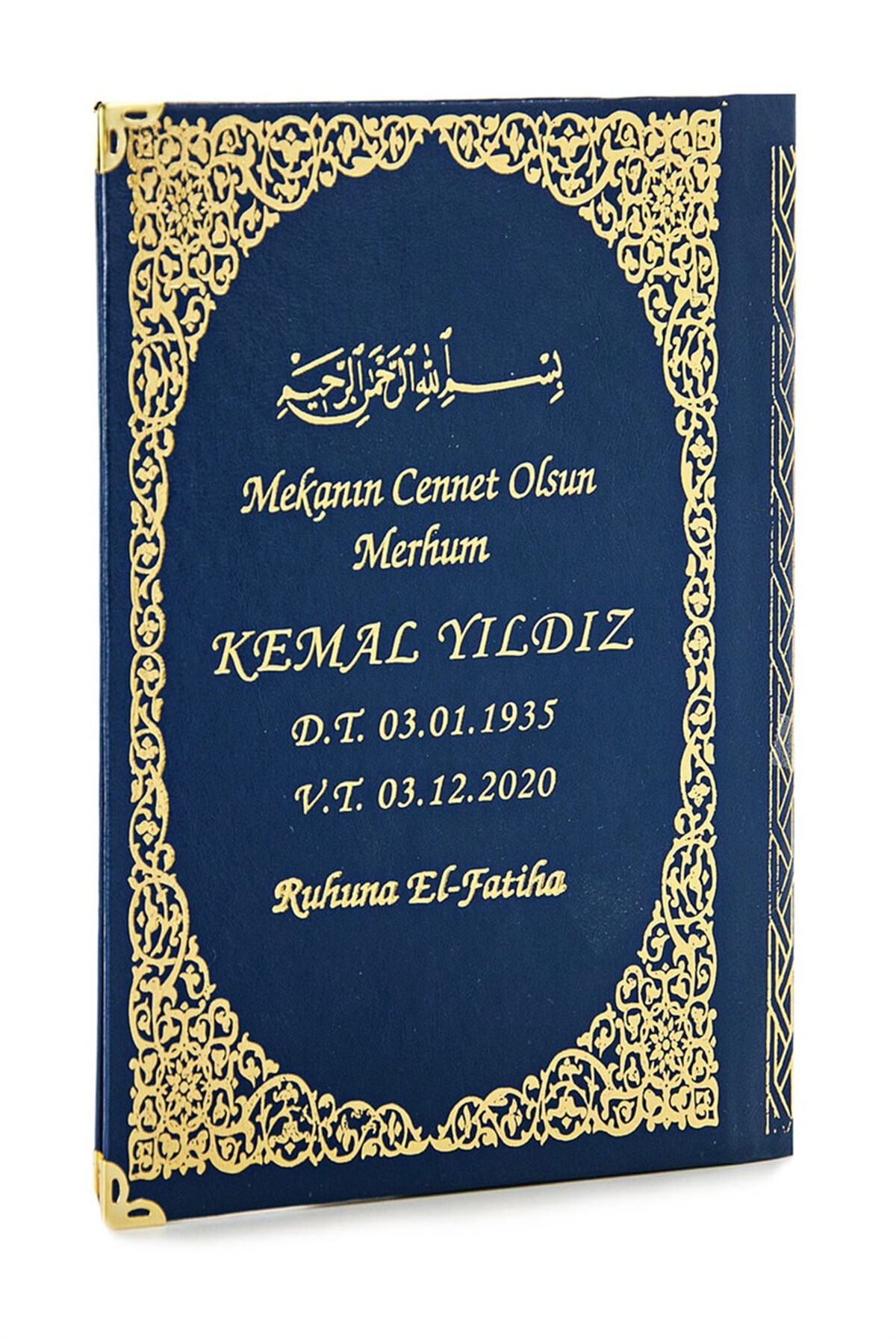 İsim Baskılı Ciltli Yasin Kitabı - Orta Boy - 80 Sayfa - Lacivert Renk - Cemiyet Hediyeliği