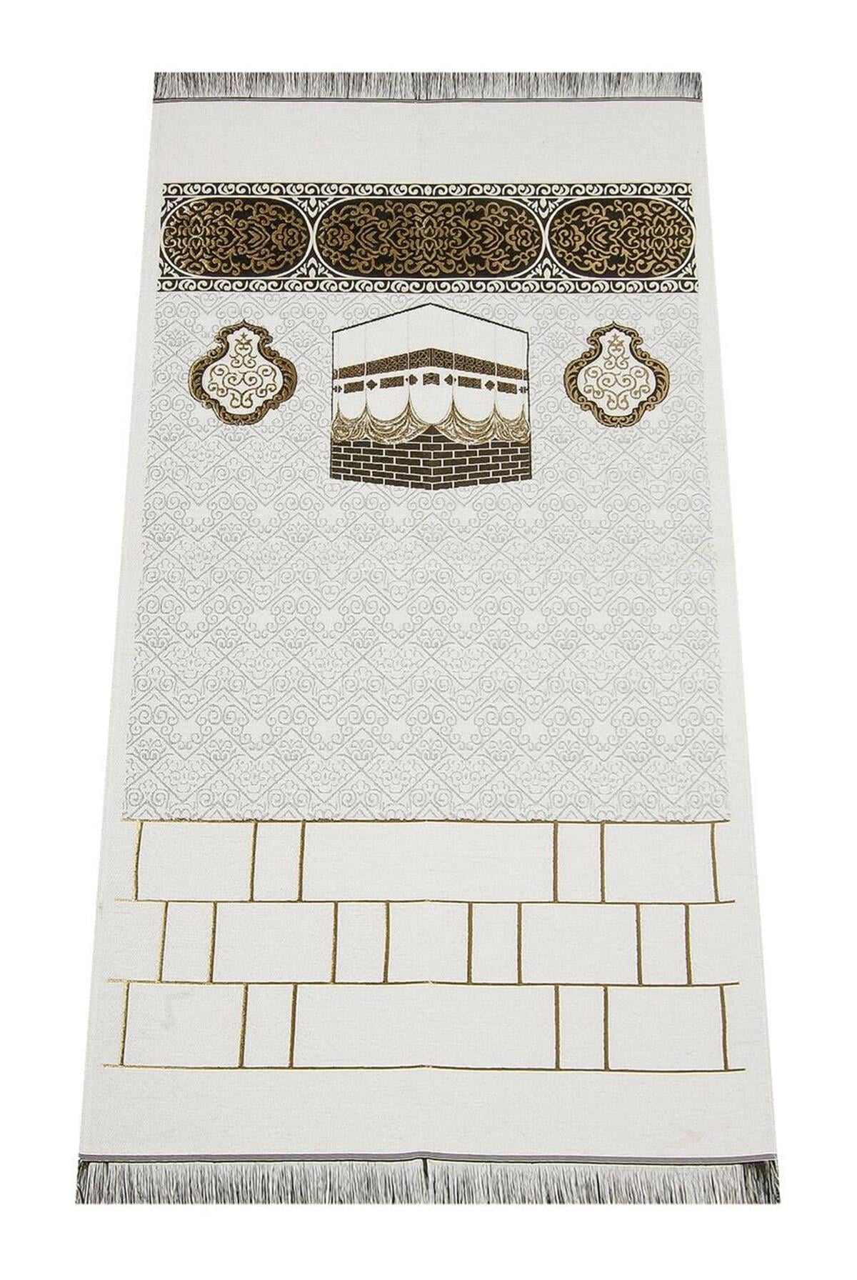 Kabe Desenli Şönil Seccade - Beyaz