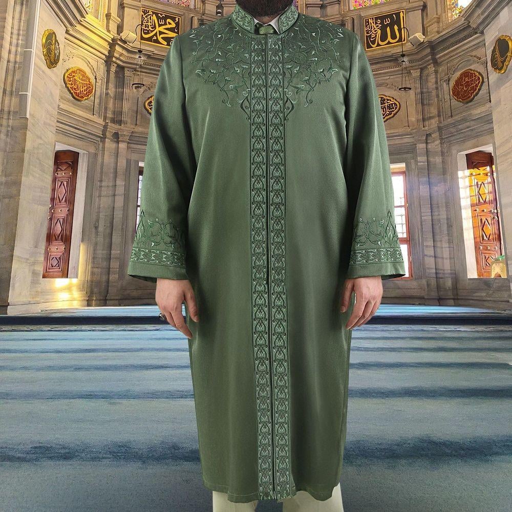 Lüks Dua İmam Cübbesi Haki Yeşil