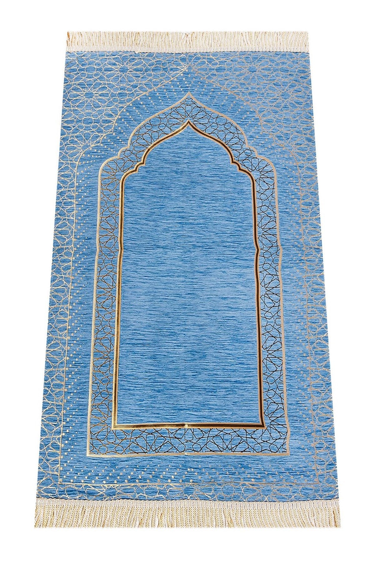 Mihrap Desenli Astarlı Şönil Seccade - Mavi
