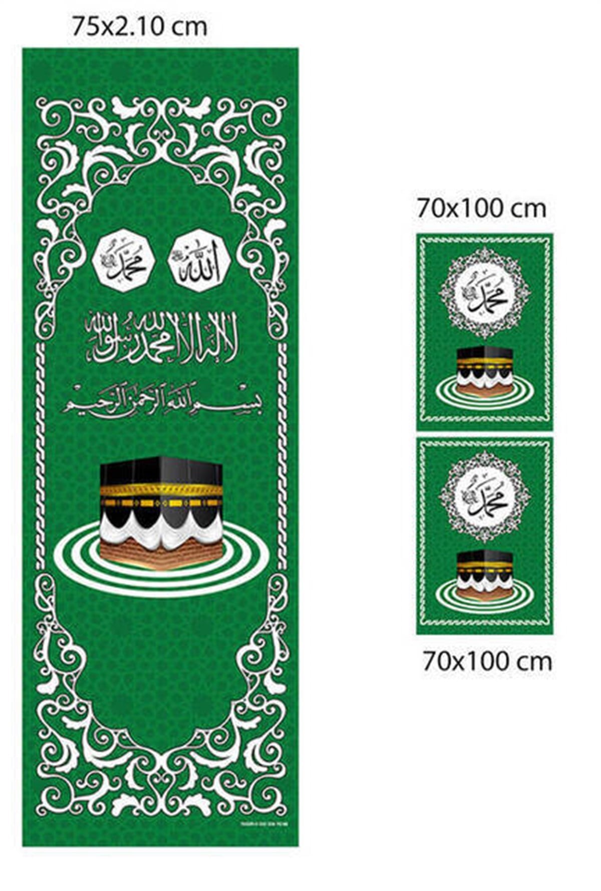 Minber Örtüsü - Storlu Perde - Yeşil Renk - 3lü Set