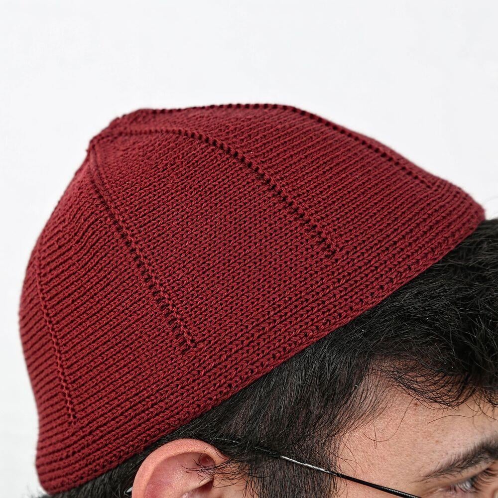 Örme Takke Kalın Bordo