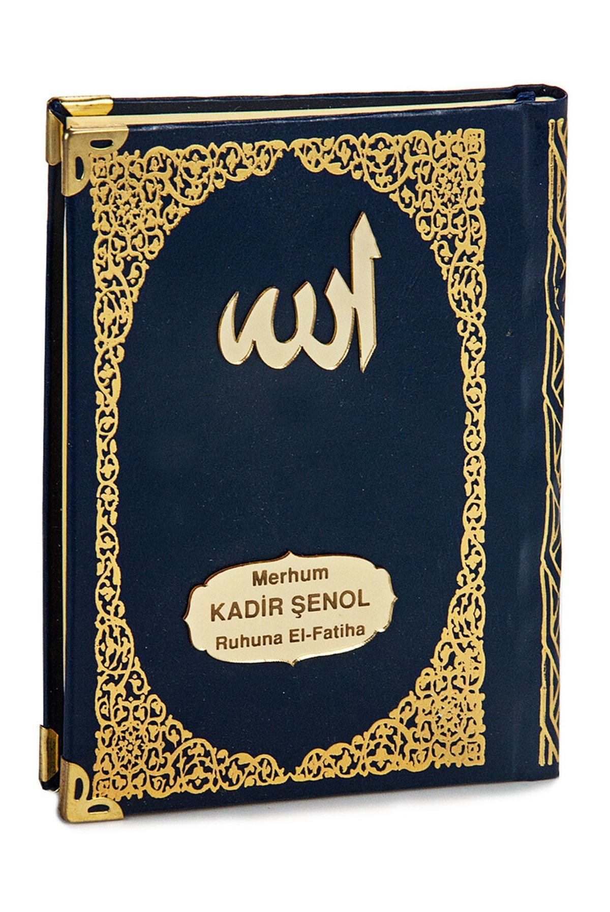 Pleksiye Özel İsim Yazılı Ciltli Yasin Kitabı Çanta Boy Lacivert 128 Sayfa