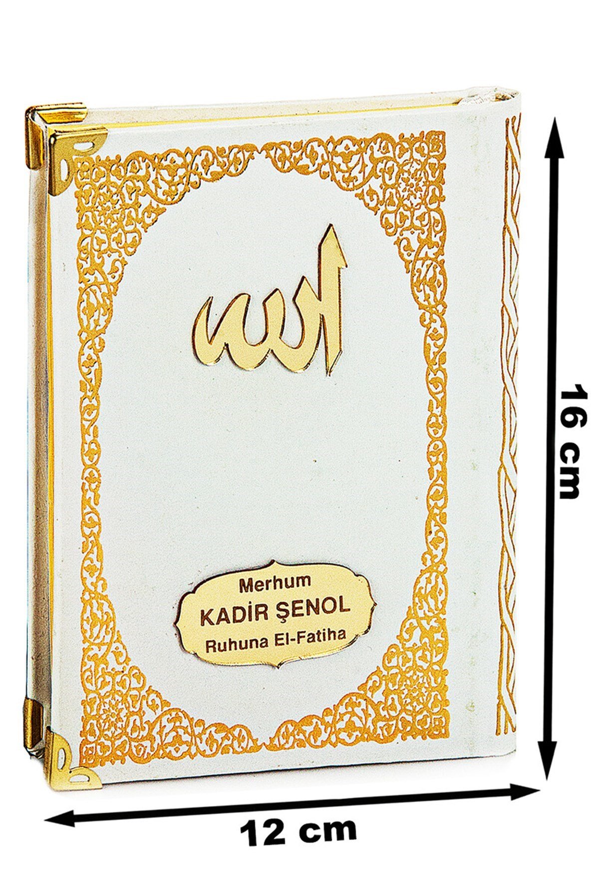 Pleksiye Özel İsim Yazılı Ciltli Yasin Kitabı Çanta Boy Beyaz 128 Sayfa