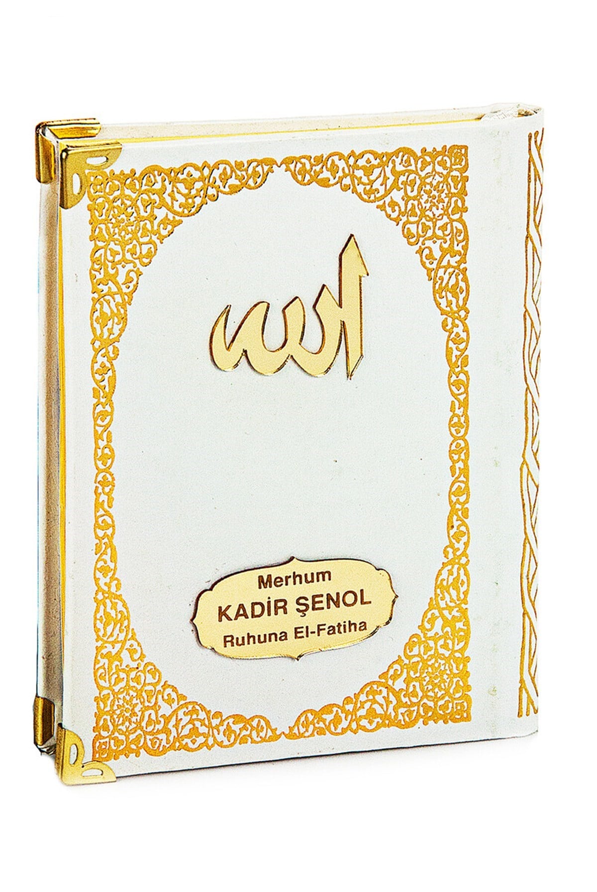 Pleksiye Özel İsim Yazılı Ciltli Yasin Kitabı Çanta Boy Beyaz 128 Sayfa