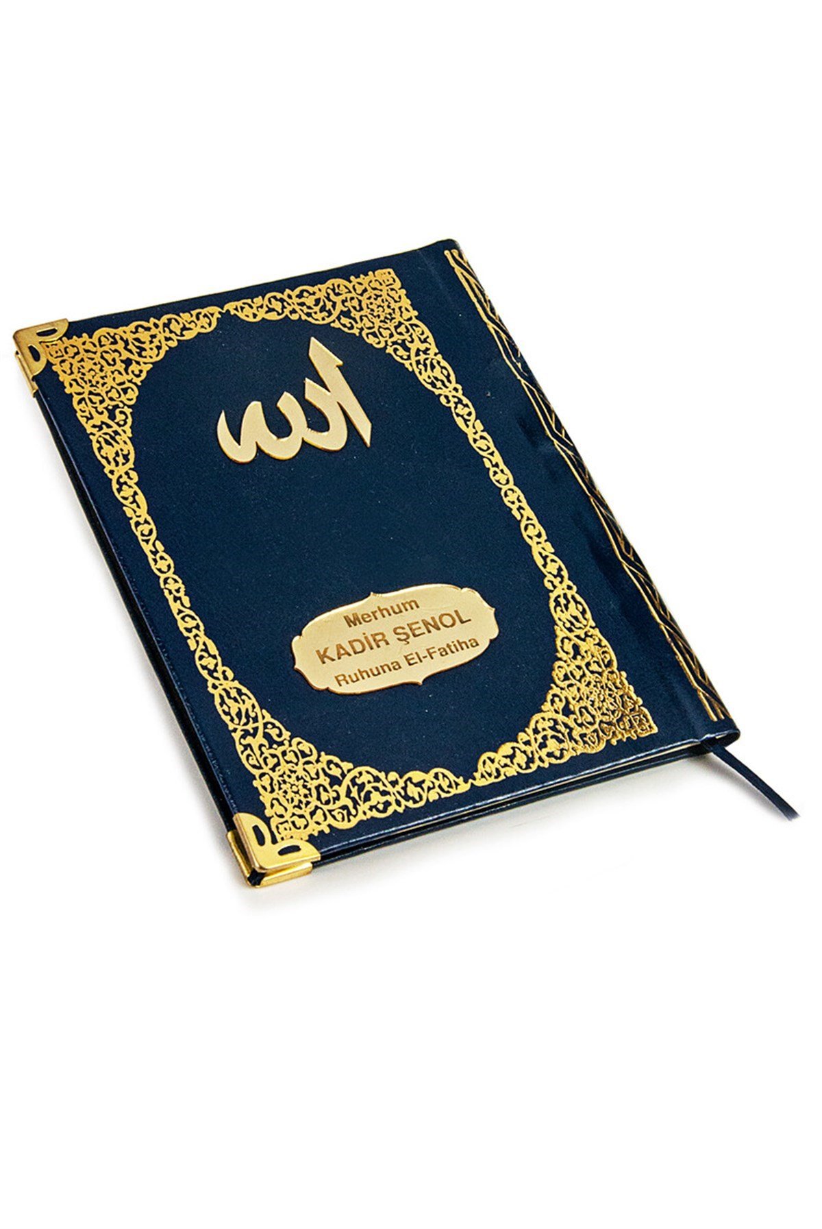 Pleksiye Özel İsim Yazılı Ciltli Yasin Kitabı Çanta Boy Lacivert 128 Sayfa