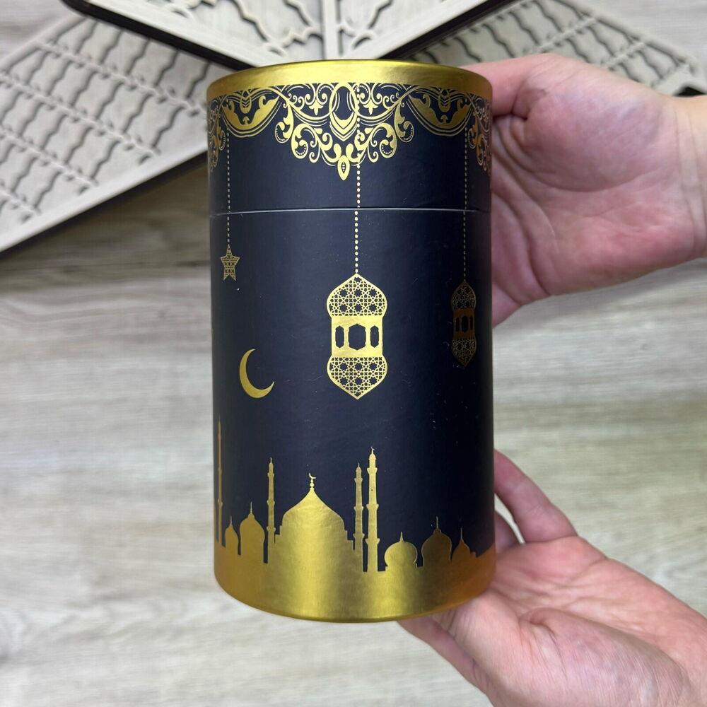 Ramadan İsme Özel Kandilli Model Dokuma Seccade( 69*115) Seccade Silindir Seti  99 lu Tesbih-Siyah