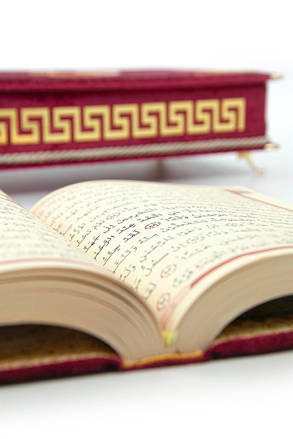 Sandıklı Kadife Kaplı Kuranı Kerim Seti Bordo