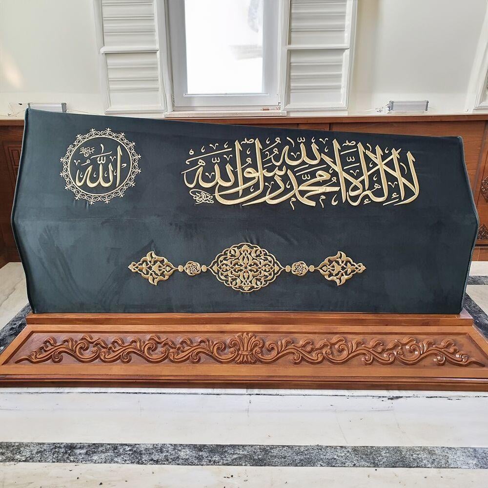 Sanduka Türbe Tabut Örtüsü & Puşide Kaanlar Vakfı kulliyesi ( Özel Ölçü Yapılmaktadır.) - Hayrat